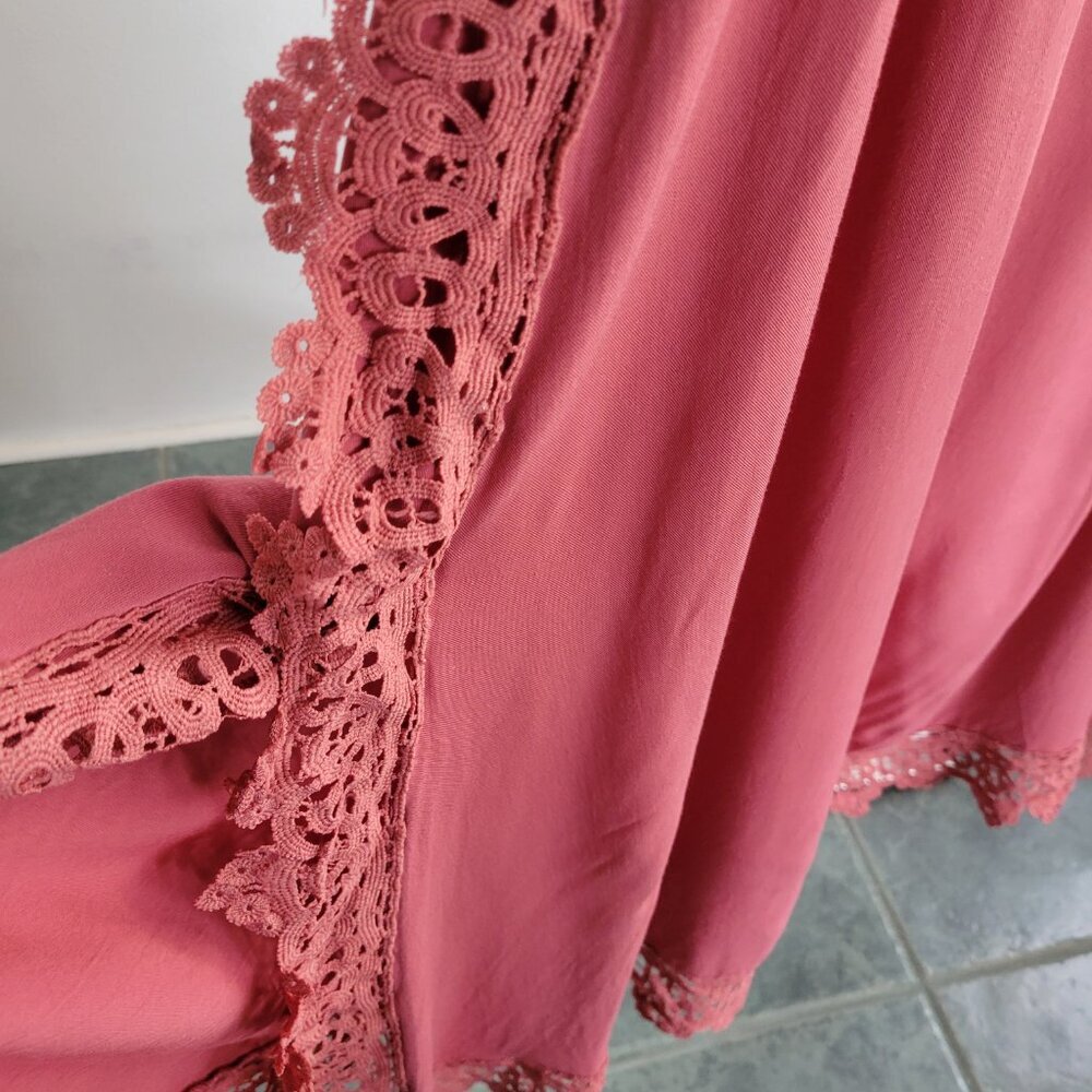 Bloom Chic Terracotta Pink Swiss Bohemian Maxi Dress (Size: 26) - Picture 7 of 12